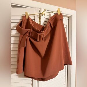 Express Brown/Burnt Orange Skirt w/ Belt